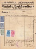 A919 Factură Librăria germană Timișoara, 1938