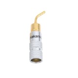 Mufa banana la 90 grade tata inel negru 2mm metal cu surub