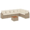 Set canapele de gradina, 8 piese, cu perne, bej, poliratan