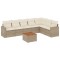 Set canapele de gradina, 8 piese, cu perne, bej, poliratan