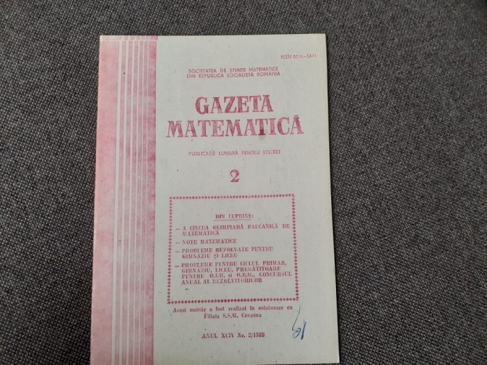 GAZETA MATEMATICA NR 2/1989