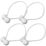 Cumpara ieftin Set 4 magneti decorativi pentru perdele si draperii, tip snur, poliester, 44 cm - Alb