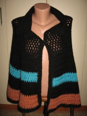 Sal negru frumos, crosetat manual, unicat