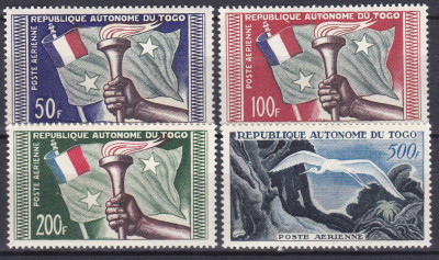 DB1 Republica Autonoma Togo 1957 Posta Aeriana 4 v. MNH foto
