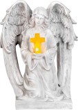 Decor funerar solar MagicHome cu &icirc;nger si cruce LED, 30,5 cm