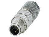 Conector M12 mufă drept, 4 pini, cod D, 4A, IP65