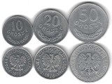 POLONIA LOT nr 1 / 3 buc : 10 + 20 + 50 Groszy 1976