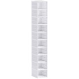 HOMCOM Pantofar Pliabil Slim, Modular, cu 10 Cutii pentru Pantofi, Economisire Spațiu, Fără Montaj, Alb | Aosom Romania