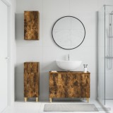 Cumpara ieftin Set de cabinet pentru baie cu 3 piese DELFT Stejar fumuriu