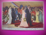 HOPCT 6369 CU REGELE LA PAVILIONUL BRITANIC BRUXELLES -1935-REGINA ASTRID-FAMILIA REGALA BELGIA-CROMO LITHO-CIOCOLATA COTE D&#039;OR