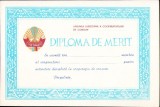 A435 Diplomă de merit Cooperativa de Consum Rom&acirc;nia comunistă