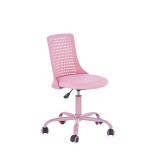 Scaun birou copii din polipropilena HM Pure, piele ecologica, baza vopsita, inaltime reglabila, rotire 360 , 80 kg, roz