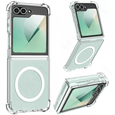 Husa MagSafe pentru Samsung Galaxy Z Flip7 FE F741 / Z Flip6 F741, Techsuit, Shockproof, Transparenta foto