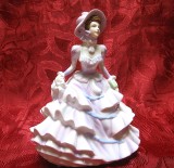 STATUETA BIBELOU PORTELAN ENGLEZESC ROYAL DOULTON FINE CHINA ANGLIA LUCRAT MANUAL PRETTY LADIES HANNAH