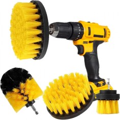 Set de perii de curatare pentru bormasina, longziming, 3 perii, 4&quot; si 3.5&quot;, galben