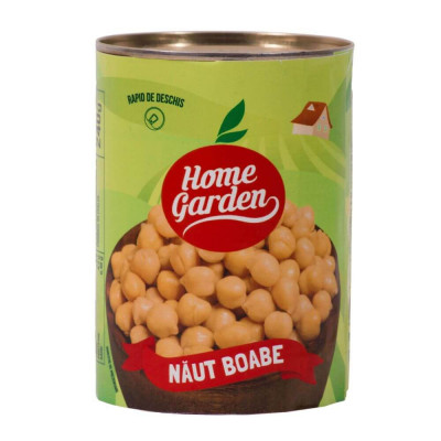 Bax 12 Conserve Naut Boabe Home Garden, 400 g, Boabe de Naut, Naut, Home Garden Boabe de Naut Hidratat 400 g, Boabe de Naut pentru Salate, Conserve Na foto