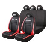 Set Huse Scaune Universale HLX5 Compatibile cu Seat &ndash; Negru/Rosu