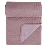 Cuvertură pentru două persoane roz mov cu frunze reliefate 220x240cm, CMCLASS