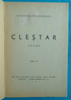 Cicerone Theodorescu &amp;ndash; Clestar ( 1943 ) foto