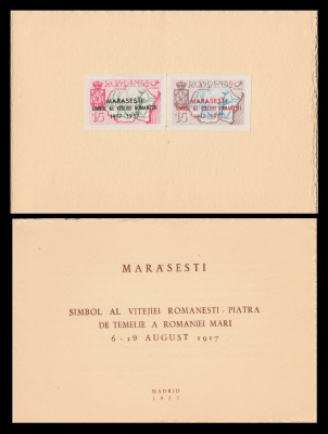 1957 Exil Romania, Carnet Batalia de la Marasesti (serie) foto