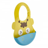 Baveta din silicon Soft Baby Bib Giraffe Yellow, BabyJem