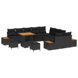 vidaXL Set de canapele pentru grădină 13 pcs Negru Rattan poli 3364919