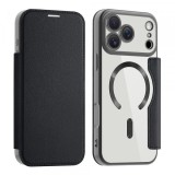 Husa MagSafe pentru Apple iPhone 17 Pro, Techsuit, SmartMag Book, Neagra