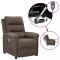 vidaXL Fotoliu de masaj electric rabatabil, gri taupe, textil