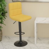 VidaXL Scaun de bar, galben muștar, material textil