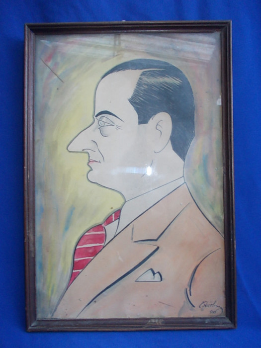 CARICATURA VECHE * SEMNATA C. NICOLESCU , 1945