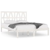 Cumpara ieftin Cadru de pat, alb, 120x200 cm, lemn masiv de pin