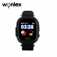 Ceas Smartwatch Pentru Copii Wonlex GW100 cu Functie Telefon, Localizare GPS, Pedometru, SOS - Negru, Cartela SIM Cadou foto