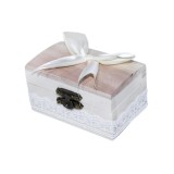 Cumpara ieftin Cutiuta Cufar Din Lemn Pentru Prima Suvita a Bebelusului, Ivoire cu Dantela - CPS08