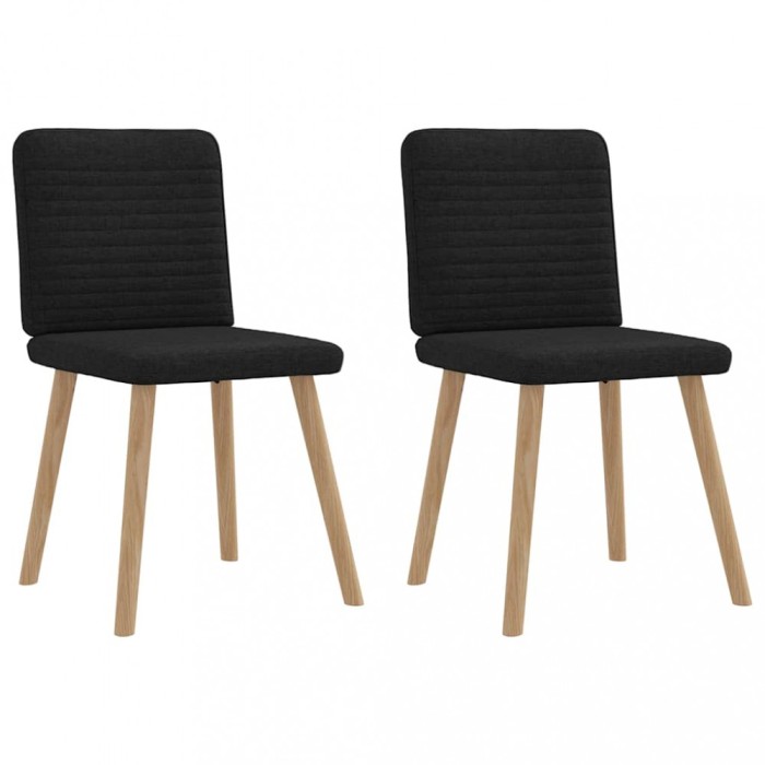 Gossi scaune de bucatarie, 2 buc. negru, textil