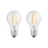 Set 2 Becuri LED Osram A60, 7W (60W), 806lm, E27, 2700K, Lumina Calda