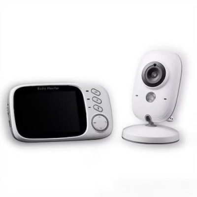 Camera Audio-Video si monitor, pentru supraveghere bebelusi, ecran HD XXL 3.2 Inch, LCD, alb foto
