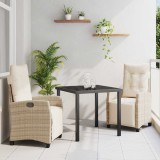 vidaXL Set de masă pentru grădină 3 pcs Bej poliratan 3380442