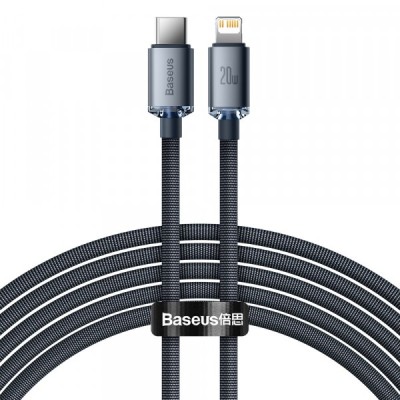 Cablu Date si Incarcare USB-C - Lightning Baseus Crystal Shine Series, 20W, 2m, Negru CAJY000301 foto