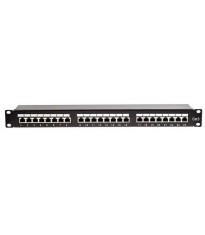 Patch panel 24 porturi RJ45 FTP cat5E montabil in rack 19&quot; 1U