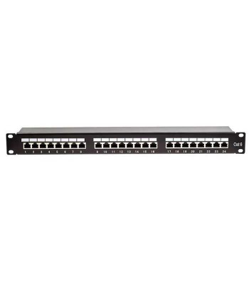 Patch panel 24 porturi RJ45 FTP cat5E montabil in rack 19&amp;quot; 1U foto