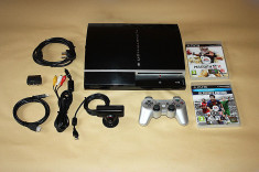 SONY PlayStation 3|PS3 FAT BLACK 640GB|1 controller|complet +2 jocuri foto