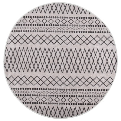 Gossi covor lavabil, negru si alb, &amp;phi;120 cm, antiderapant foto