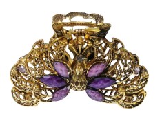 Clama de par in forma de Paun, Vintage, 7 cm, Mov, 89BJ