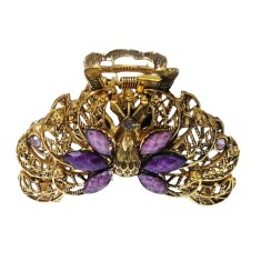 Clama de par in forma de Paun, Vintage, 7 cm, Mov, 89BJ