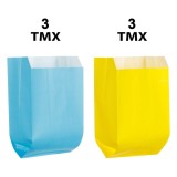 Set Pungi pentru Cadou din H&acirc;rtie, Bleu și Galbene, 12x8x21cm, 6 bucăți, CMCLASS