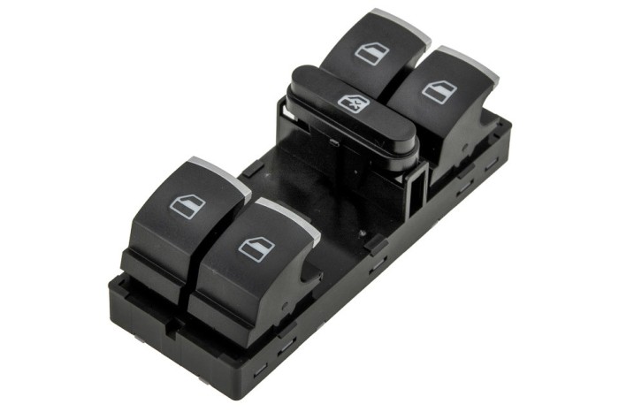 Comutator macara geam Vw Golf 6 2008-, Golf Plus 2005-, Passat B7 2010-, Golf 5 2005-, Cromata, NTY EWS-VW-001