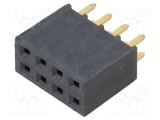 Conector şiruri pini mamă 8 PIN 2,54mm aurit THT SAMTEC