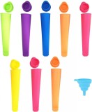 Set de 8 forme pentru inghetata si o palnie Xiaomaomao, silicon, multicolor, 3,5 x 15 cm