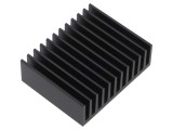 Radiator extrudat cu aripioare negre 50mm x 37,5mm x 20mm