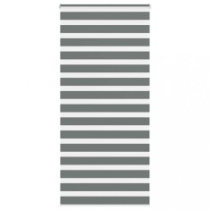 vidaXL Jaluzea tip zebra gri &icirc;nchis lățime țesătură 90,9 cm poliester